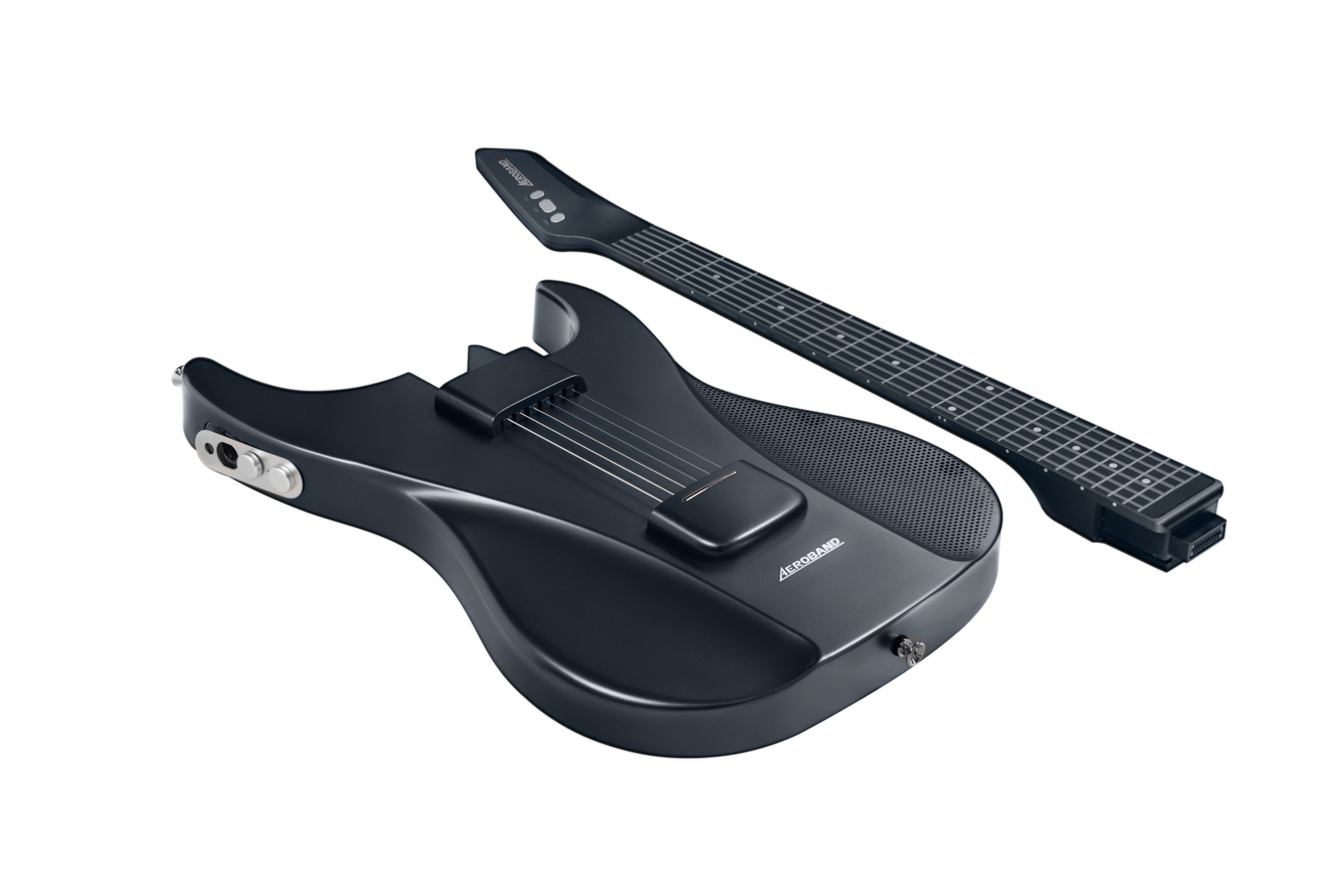 Black electric guitar aeroband